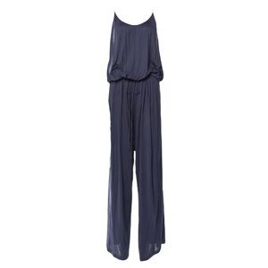 Stella McCartney Silk Blend Open Back Wide Leg Navy Jumpsuit IT 42 Italy